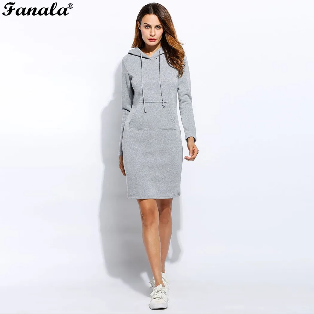 Women Solid Pencil Pullover Slim Hooded Long Sleeve Cotton Blend Hoodie Spring Autumn Dress Red Gray