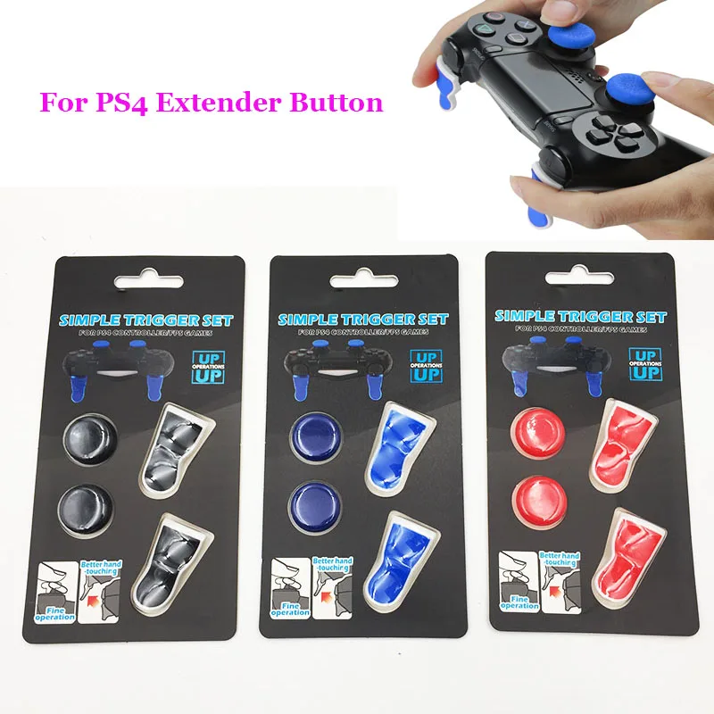 

10sets L2 R2 Buttons Trigger Extenders & Silicone Anti Slip Rubber Analog Thumb Stick Caps Grips For PS4 C