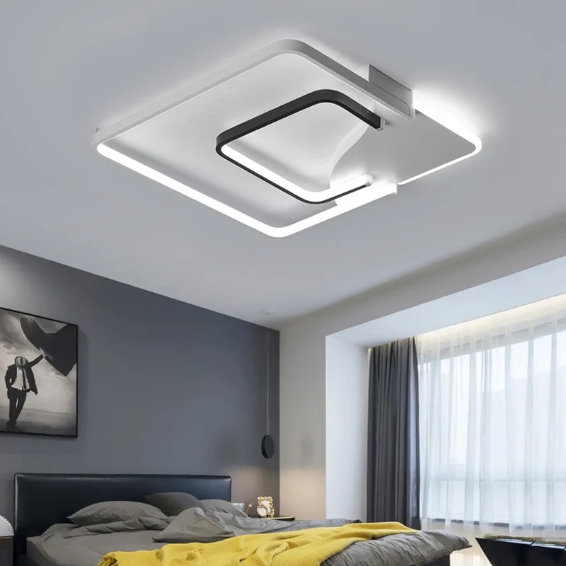 

LICAN Modern LED Ceiling Lights for Living room Bedroom 110V 220V lampe plafond avize Aluminum Wave Lustre LED Ceiling lamp