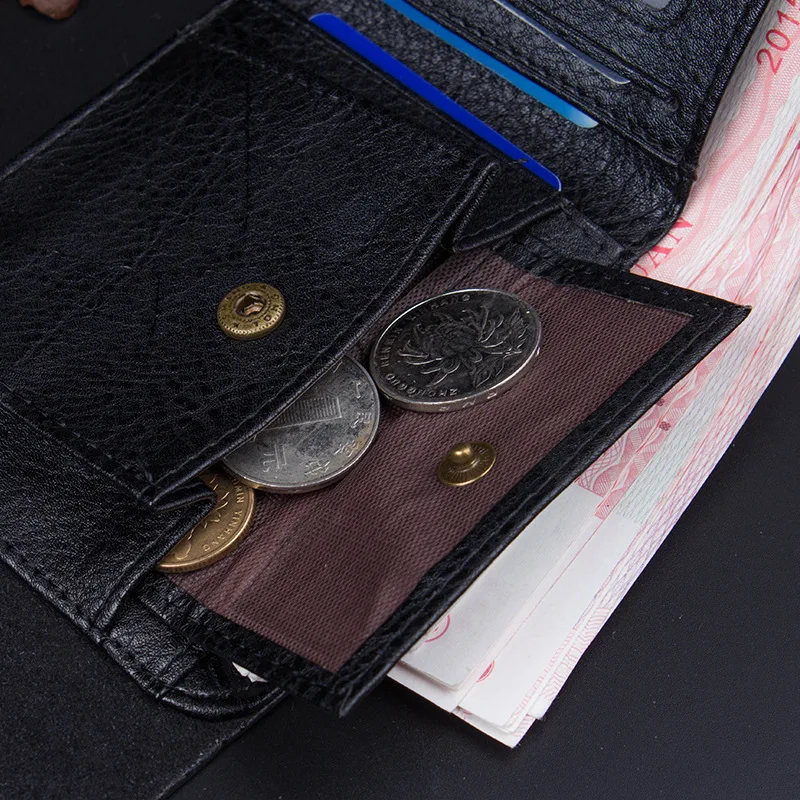 Горячая Распродажа, качественный кошелек из искусственной кожи черного и коричневого цвета, 3 складки, магнитная застежка, карман для монет, кредитный держатель для карт, кошелек для мужчин