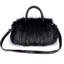 Hot Lujo Diseñador Femenino Pequeñas Bolsas de Mensajero Bolso de Las Mujeres de Imitación de Piel de Conejo de Invierno de Las Señoras Crossbody Bolsas de Mano