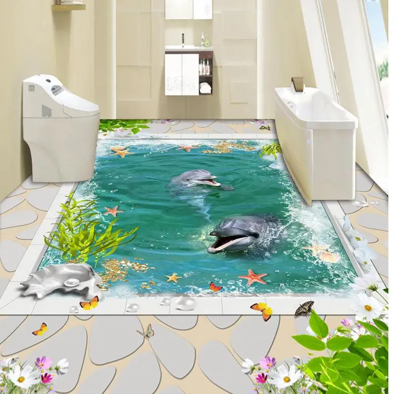 3d flooring white marble