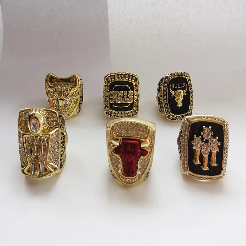 XiaKoMan 1991,1992,1993,1996,1997,1998 Basketball chicago Championship Replica Bulls Champ Rings Set with Box Gifts for Youth Kids Mens Boys 23 MVP jordan 