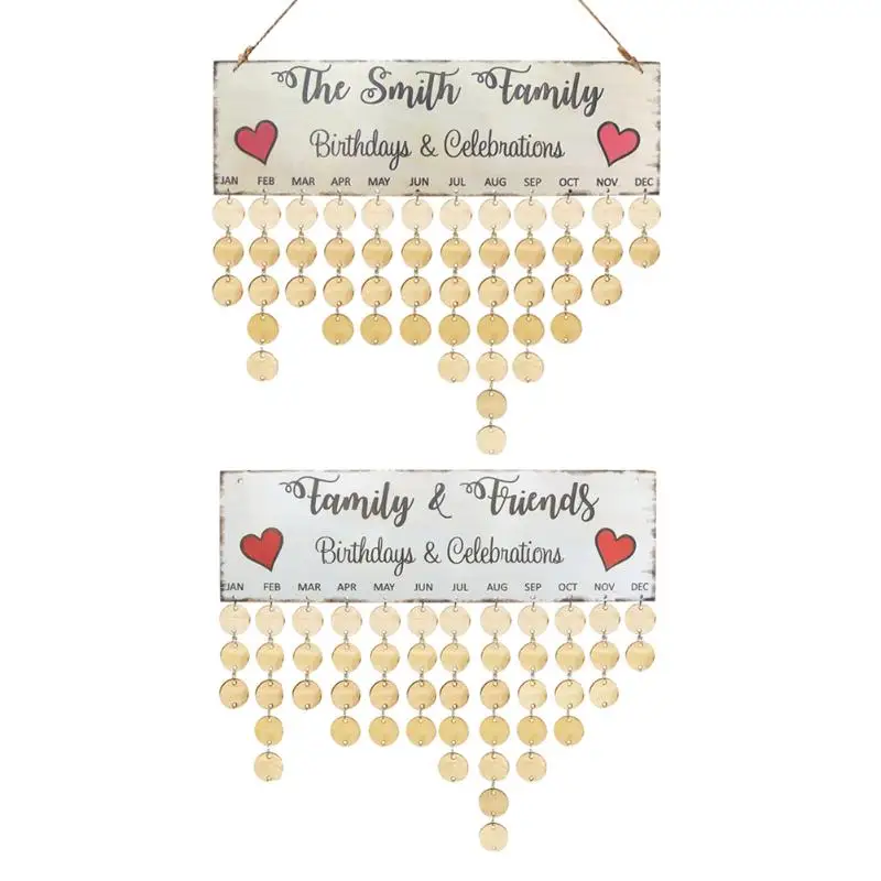 2019 wooden colorful birthday reminder sign diy hanging calendar board family friends birthday reminder date mark home decor from us_store 11 06 birthday reminder calendar