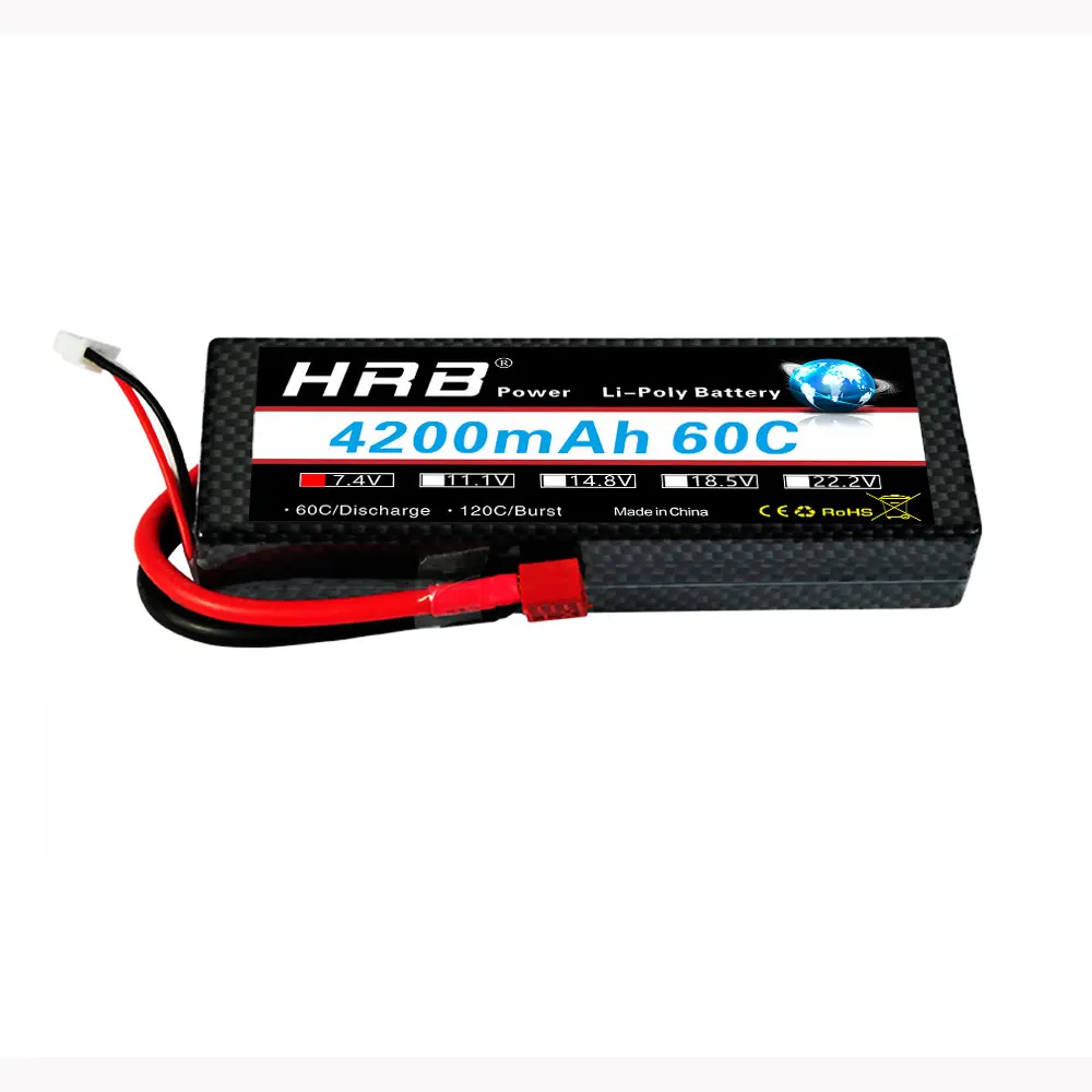 Аккумулятор HRB Lipo 2S 3S Жесткий Чехол для Traxxas 60C 120C 3 7 В 11 1 14 8 в 18 5 22 2 4200 мАч|Детали и