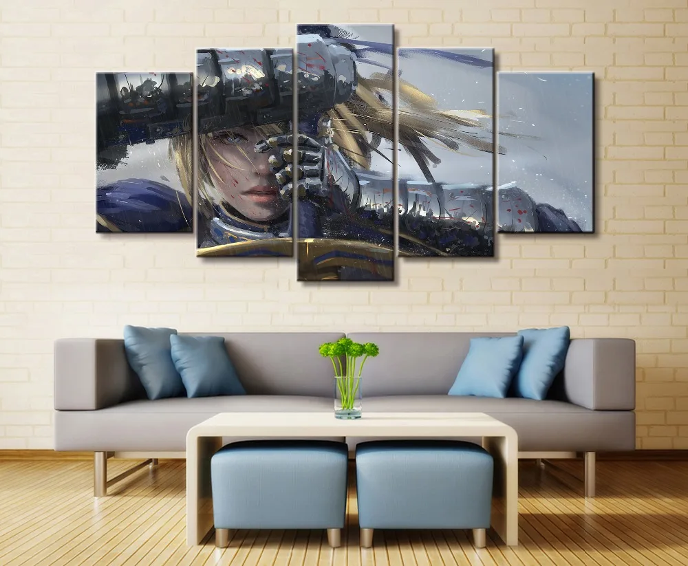 

Anime Girls Saber Zero Fate Series 5 Pieces Home Decoration Artwork Home Decor Picture HD Print Painting Canvas Wall Art