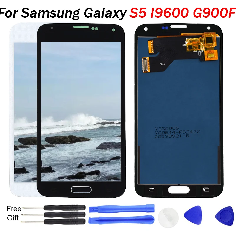 G900F ЖК для samsung S5 ЖК G900F G900A ЖК-дисплей G900P G900T G900V сенсорный экран дигитайзер для Galaxy s5 запасные части