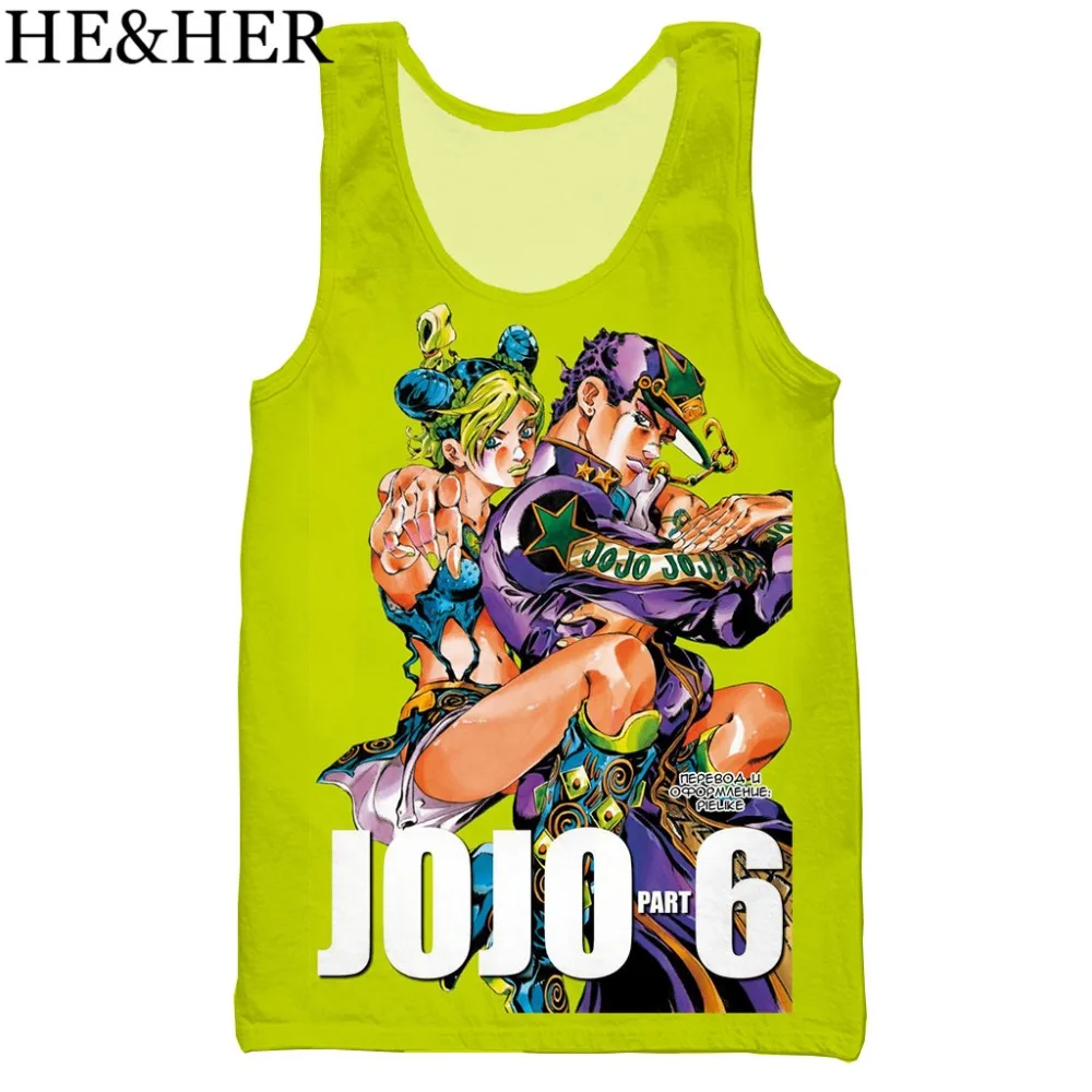 JoJo невероятное приключение Объёмный рисунок(3D-принт) унисекс на бретелях Мужская мода лето на бретелях выработать мужские женские Топы Холтер на бретелях
