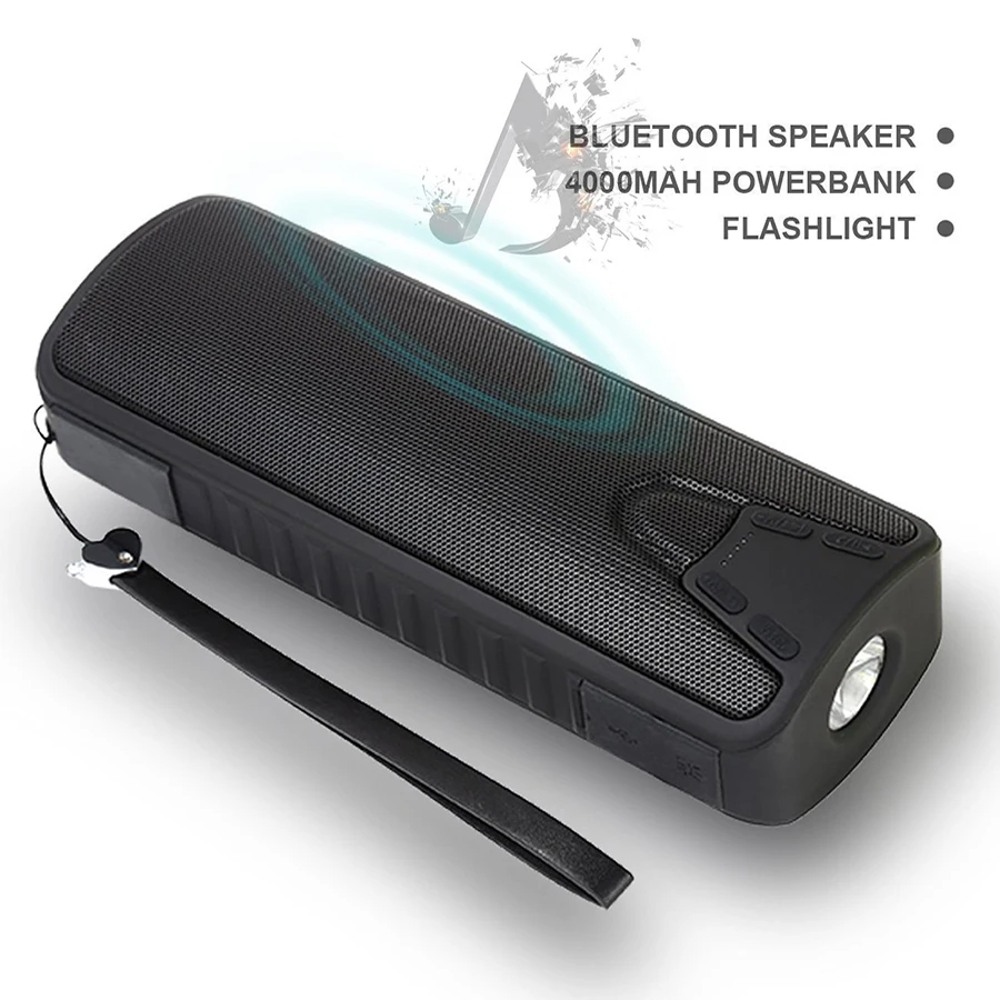 Multifunction Wireless Bluetooth Speaker Portable Power Bank Flashlight Stereo Bass Loudspeaker For iPhone Phone Laptop Computer