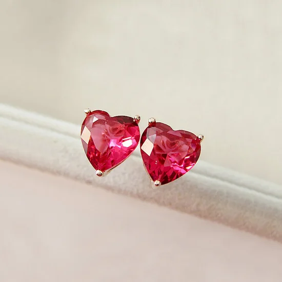 heart shaped cubic zirconia earrings
