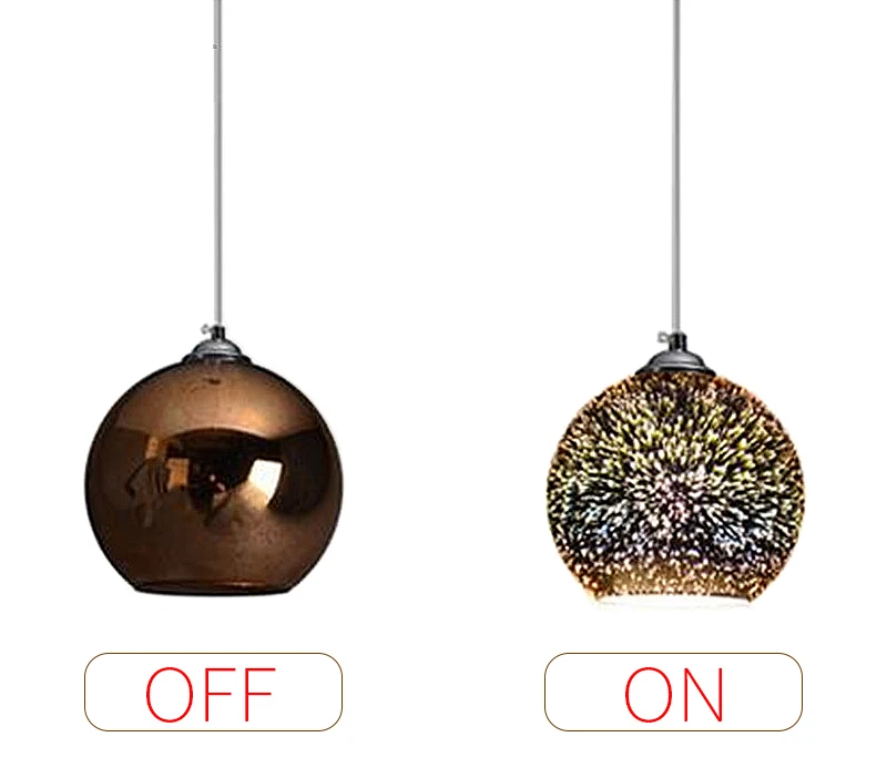 Horsten Novelty Creative Glass Ball Pendant Lights Modern Suspended Luminaire Christmas Ball Design Lamp 3D Colorful Pendant Lighting (1)