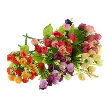 

10 PCS A SET ! Rose Fake Silk Flower Leaf Artificial Home Wedding Decor Bridal Bouquet