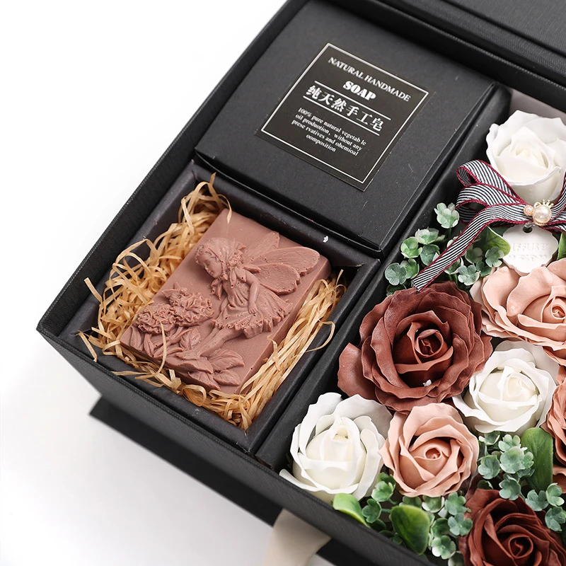 JAROWN Artificial Soap Flower Rose Gift Box Wedding Souvenir Valentine's Day Creative Birthday Novelty Gift Rose Soap Home Decor (19)