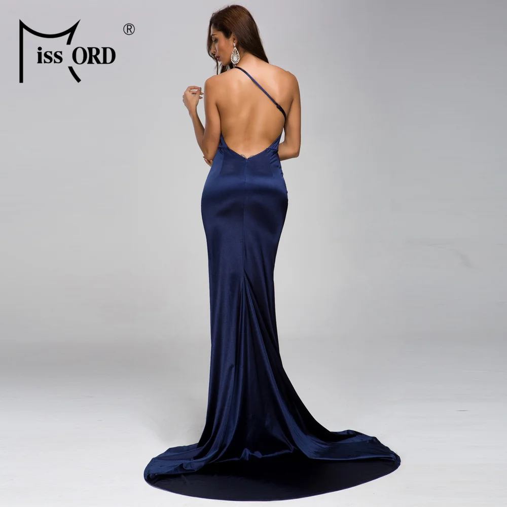 Missord, женское сексуальное платье с неровным вырезом, с открытыми плечами, с открытой спиной, женское элегантное Макси платье с высоким разрезом, Vestdios FT19295