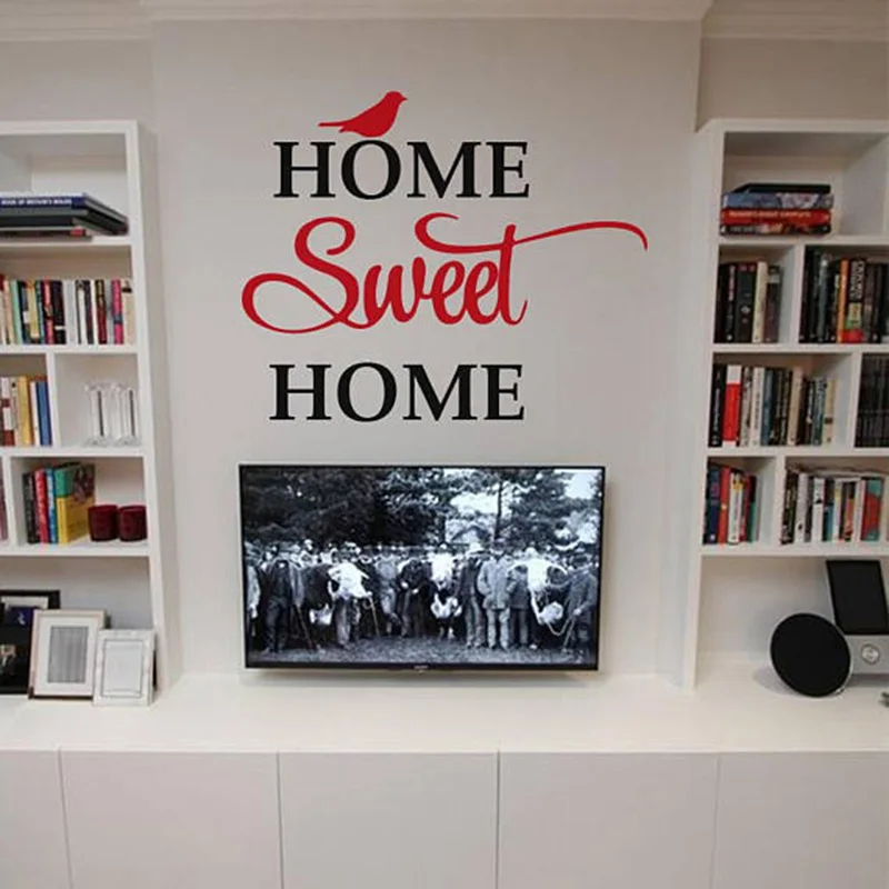 Семья Цитата стены виниловые наклейки Стикеры Home Sweet Home Спальня гостиная Кухня украшения Прихожая Room Decor ZX577