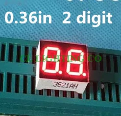 

20pcs 2bit 2 bit Common cathode Positive Digital Tube 0.36" 0.36in. Red LED Display 7 Segment Digit