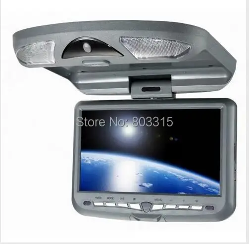 Sale Free Shipping 9 " Roof Mount Car DVD Player with 32bit Game/MPEG4/USB/SD/FM/IR+3pcs IR wireless headphones For Free 1