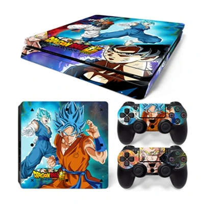 Dragon Ball Super PS4 тонкая наклейка для игровой станции 4 Тонкая консоль контроллеры виниловые наклейки защитная крышка для игры - Цвет: TN-PS4Slim-1826