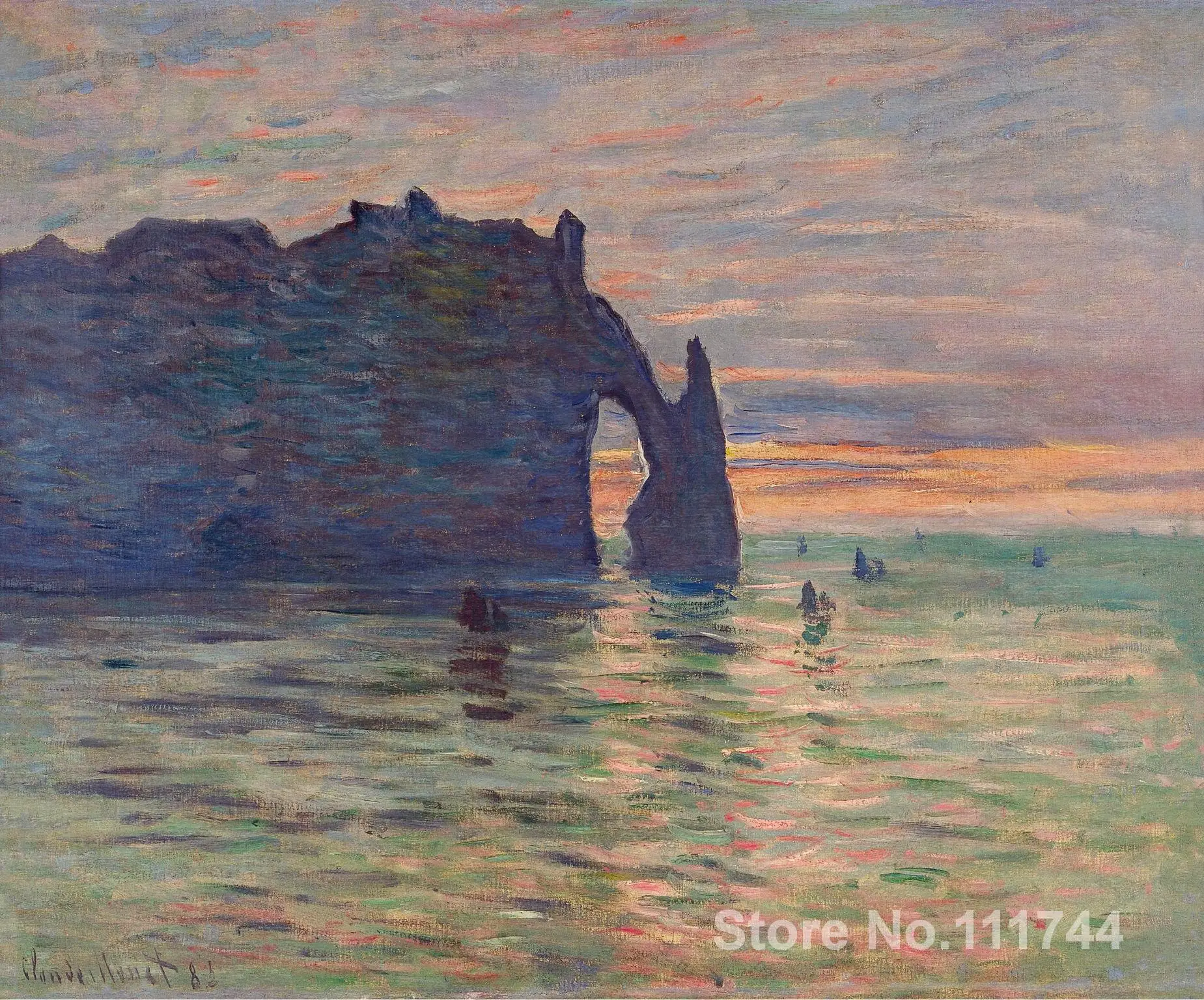 

Etretat Sunset Claude Monet garden oil painting reproduction Hand painted High quality