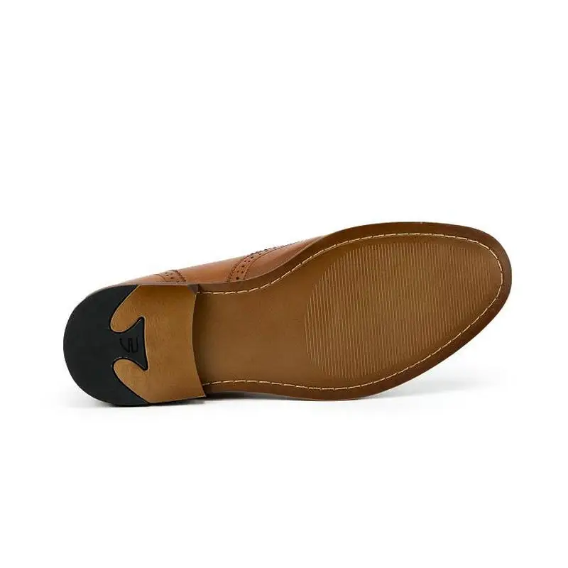 Oxfords Brogue Runden Kopf Marke Männer Krusdan Und Ochsen Echtem Weise Mens coffee Art Handmade Dress Schuhe Schnalle Winter Leder Brown Tx1Fzx6wqn