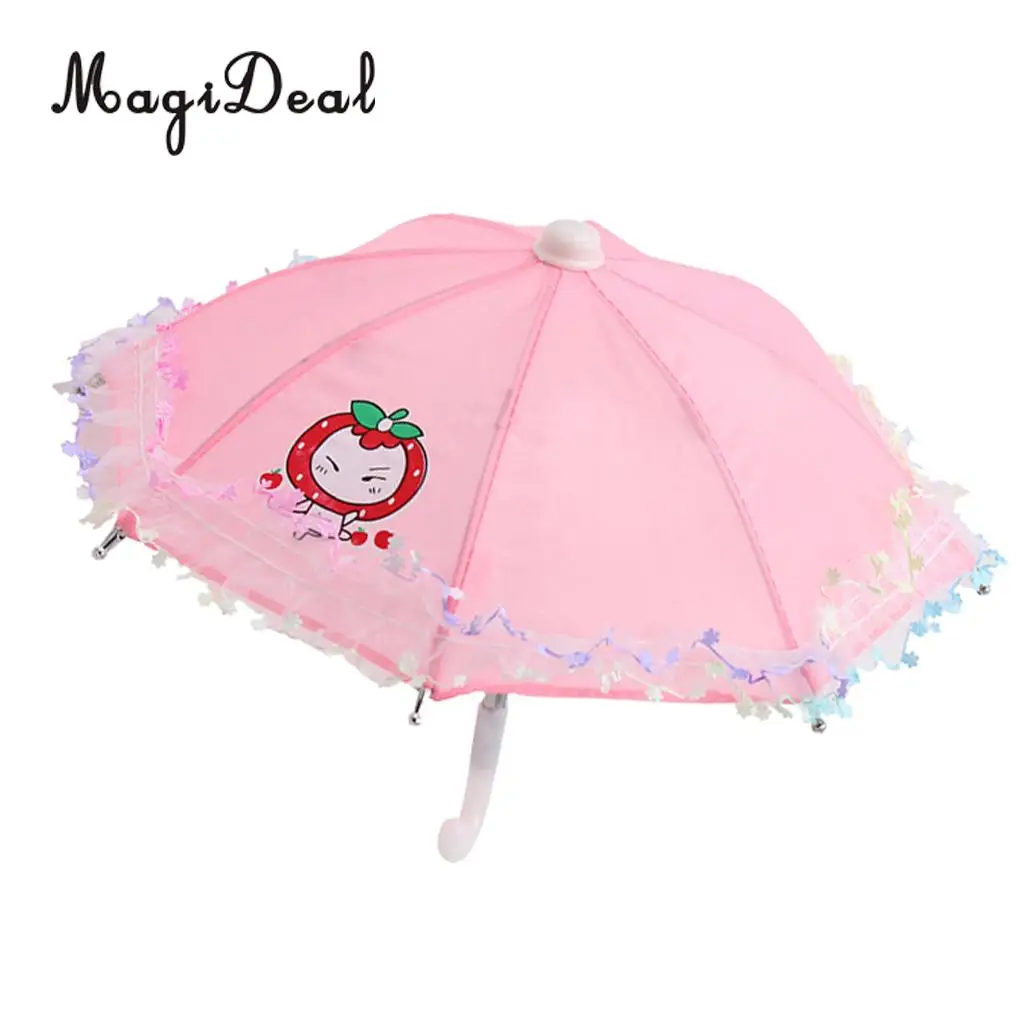 MagiDeal Cute Animal Print Umbrella for 18inch   Doll Accessories Colorful