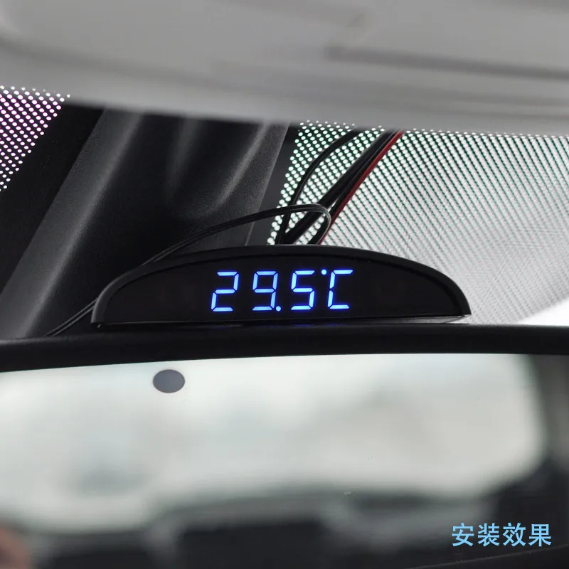 3 в 1 Автомобильный цифровой автоматический термометр Вольтметр Часы вольт температурный монитор 12 в 24 в наружный внутренний светодиодный красный/синий DC8-30V