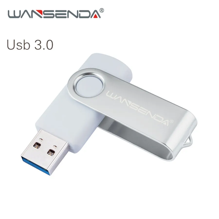 WANSENDA D303 USB флеш-накопитель, usb-накопитель 3,0, флеш-накопитель 256 ГБ, 128 ГБ, 64 ГБ, 32 ГБ, 16 ГБ, 8 ГБ, флеш-накопитель, Вращающаяся Usb карта памяти - Цвет: Белый