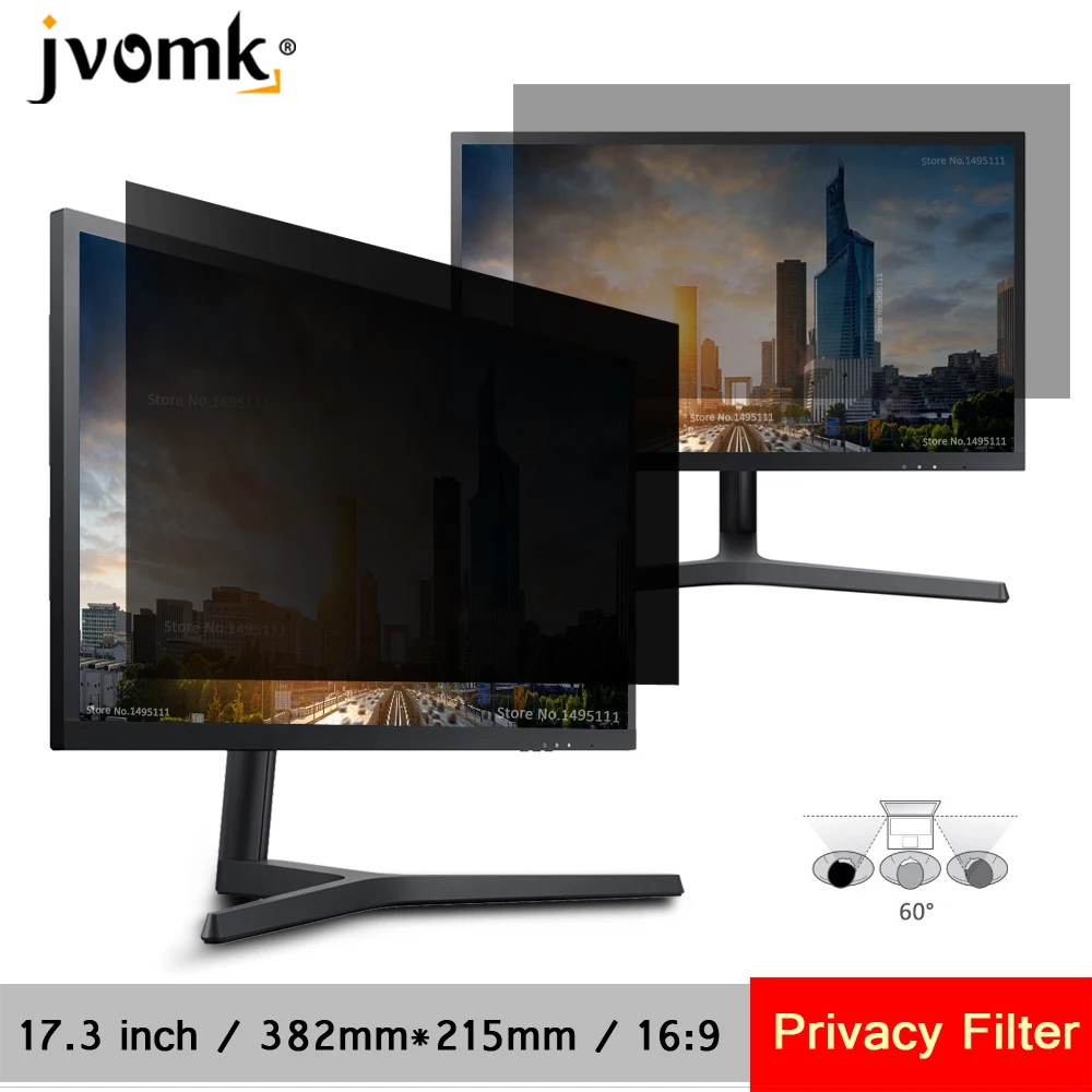 17.3 inch(382mm*215mm) Privacy Filter Anti-Glare LCD Screen Protective film For 16:9 Widescreen Computer Notebook PC Monitors