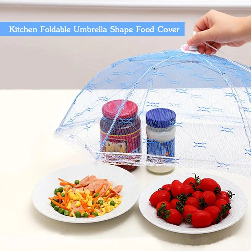 

1Pc Folding Hexagon Lace Mesh Umbrella Food Net Cover Anti Fly Bug Dust Protector