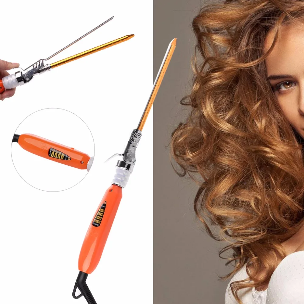 

9mm Rotating Electric Hair Salon Curler Tool Ceramic Curling Iron Wand