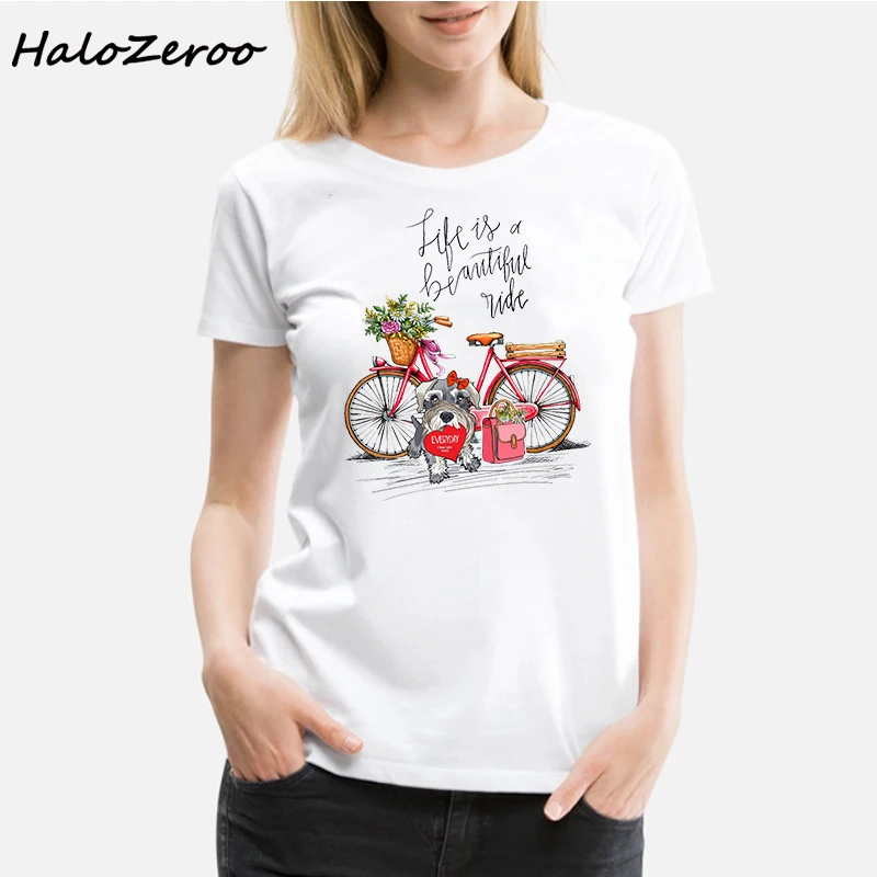 50Schnauzer Dog Bike T-shirt, Women T-shirt