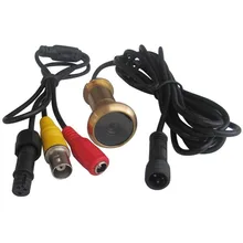 Tercera Wired Puerta del Ojo de la Lente 0.008Lux Peelhole Viwer Puerta de Latón de 90 Grados de la Videocámara