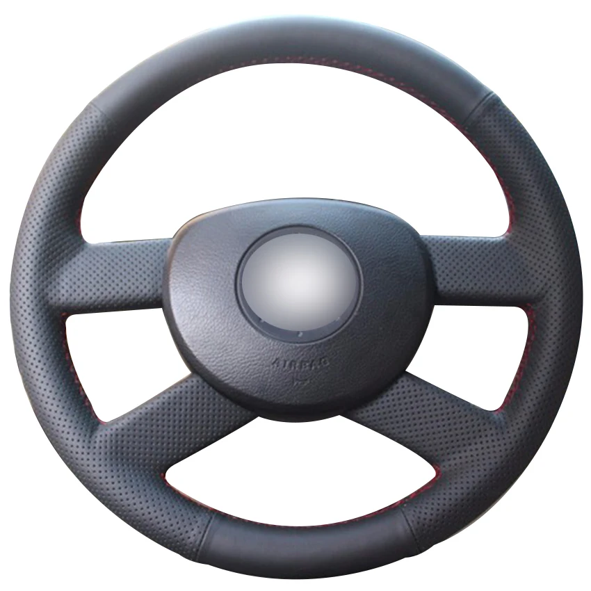 Black Synthetic Leather Car Steering Wheel Cover for Volkswagen VW Polo