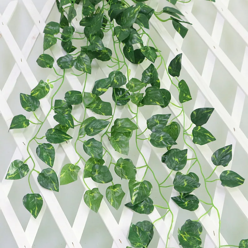 Flone Artificial Flowers Simulation Green Money Plant Hanging Rattan Vine Ye Teng Money Plant For Home Courtyard Decor (3)
