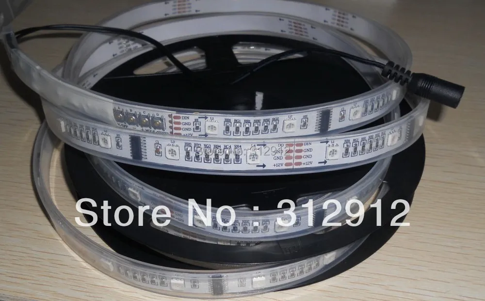 

TM1812 strip with embeded controller,5m DC12V 30leds/m 8pcs TM1812 IC/meter(32pixels) led digital strip,in silicon tube