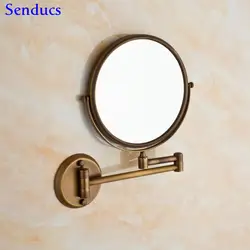 Senducs под старину Ванная комната зеркало 3x увеличительное Ванна зеркало с 8 дюймов Ванная комната складывающиеся зеркала с твердой латуни