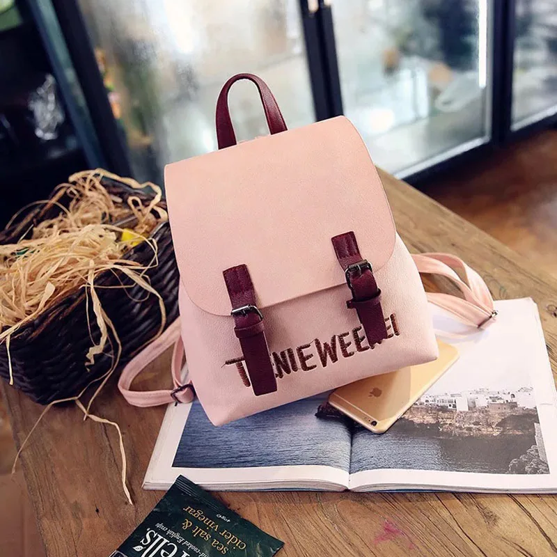 

Fashion Women Backpack High Quality School Bags For Teenager Girls Large School Backpack Vintage Solid Shoulder Bags