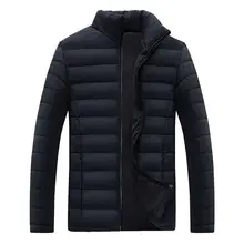 Новая зимняя теплая Мужская модная куртка парка размер большой 4XL толстое хлопковое пальто для мужчин светильник Повседневная Верхняя одежда для снега WFY31