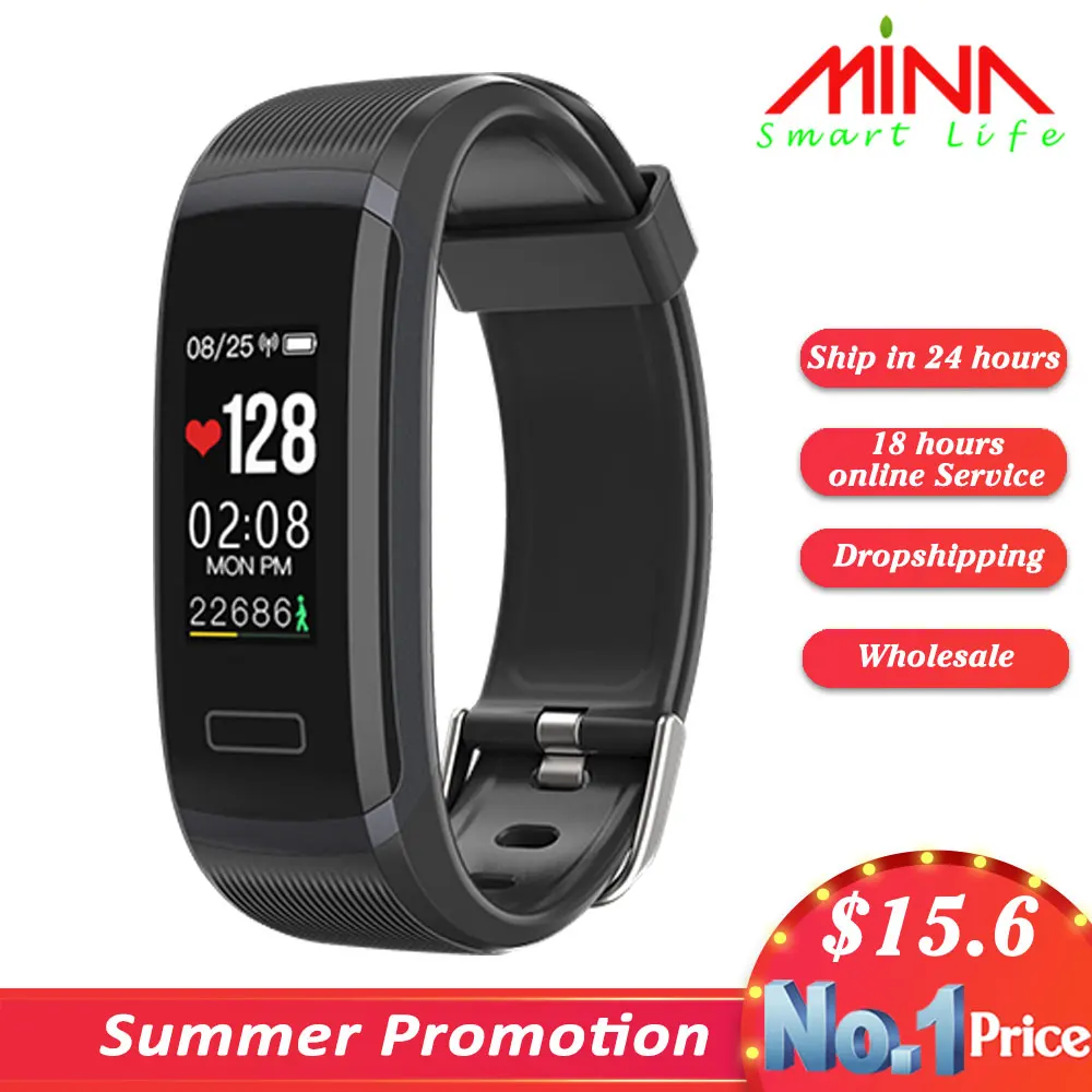 

Color Screen Smart Bracelet GT101 Waterproof 24 hours Heart Rate Monitor Fitness Tracker Bluetooth Smart Watch for Sport