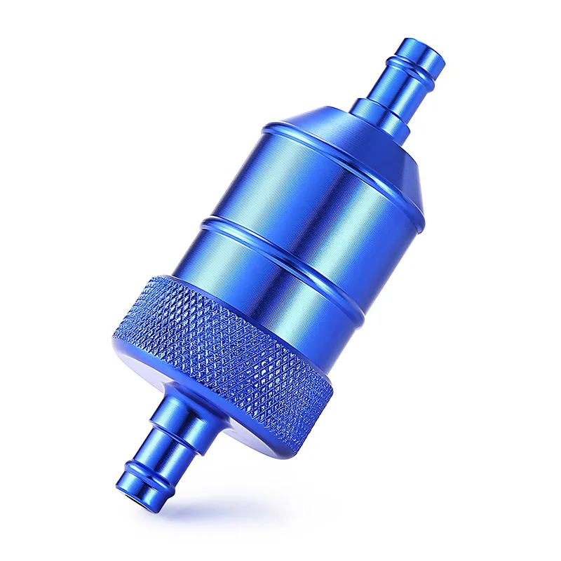 Blue Color Universal Gas Fuel Filters Scooter Go Kart 6MM CNC Oil