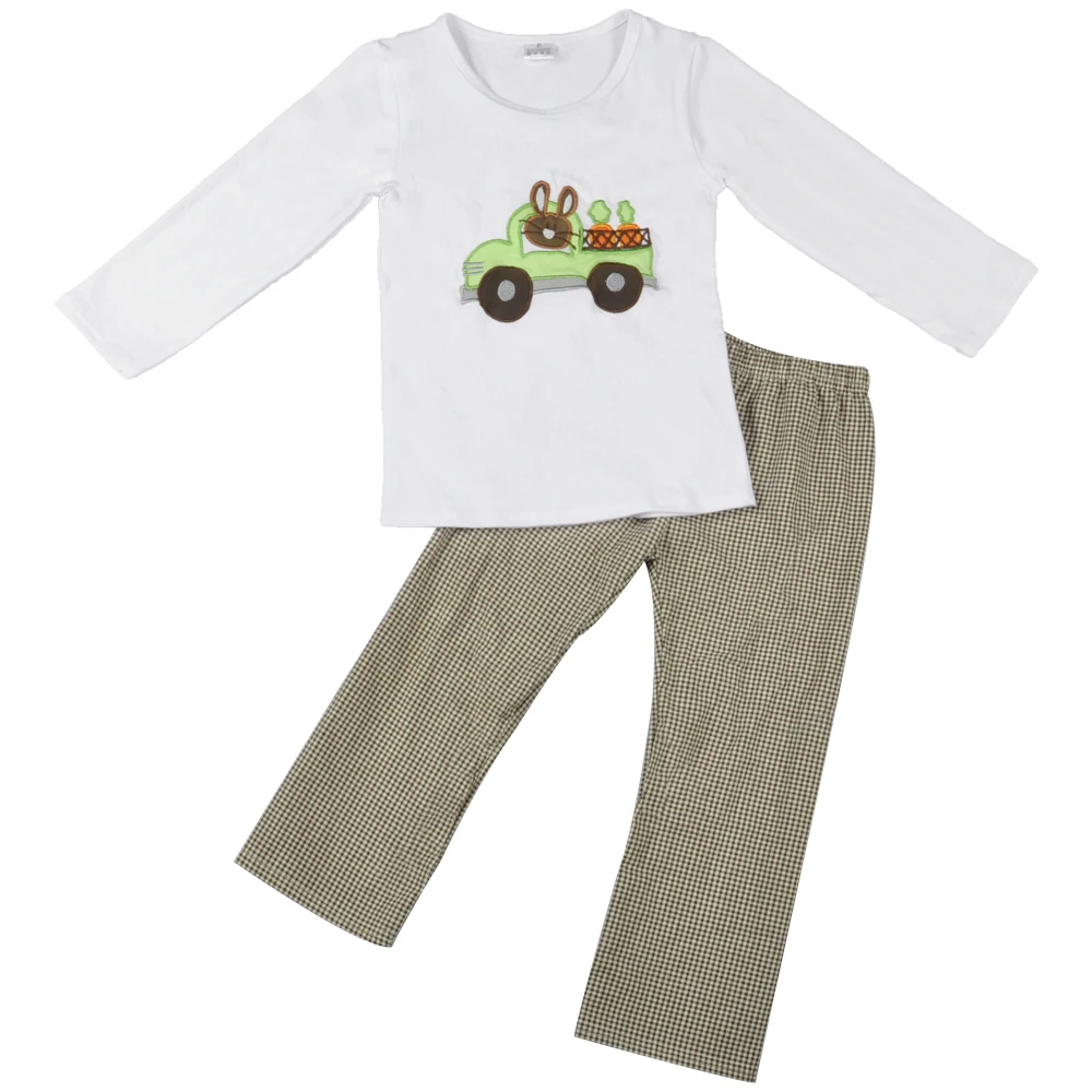 

2018 free shipping boys boutiqueeast outfits boy clothing set easter kids outfits baby boys T-shirt cottonclothing set2BK712-006
