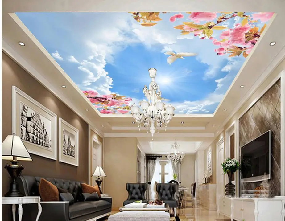 Обои с рисунком голубей голубей|papel parede|mural wallpapersky ceiling |