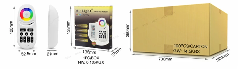 Mi светильник 2,4G RF светодиодный контроллер RGBW для светодиодной ленты RGBW,. DC12-24V сингальная передача и групповая синхронизация FUT028