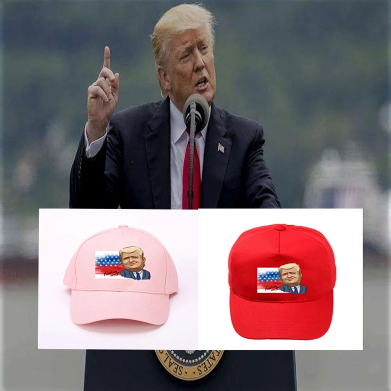 

2019 new high quality cartoon Trump golf hat adjustable breathable cotton cap