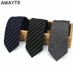 AWAYTR Новая зимняя обувь, шерстяные стельки галстук тощий 6 см Для мужчин s, мода Полосатые Галстуки для Для мужчин тонкий галстук Бизнес