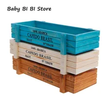 Винтажный деревянный садовый цветочный горшок для суккулентов прямоугольник корыто коробка растительная кровать