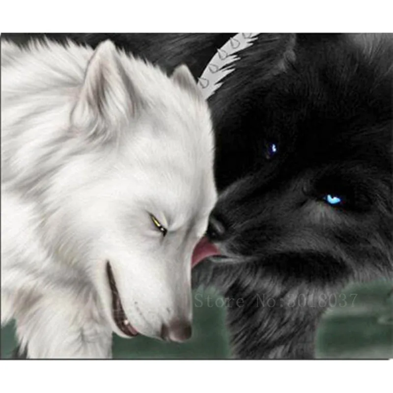 Berlian Mosaik Diy Berlian Bordir Berjalan Anjing Anjing Hitam