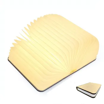 

USB Rechargeable LED Magnetic Foldable Wooden Book Lights Night Light Desk Lamp Table Decor LED Lantern with USB Drop Ship