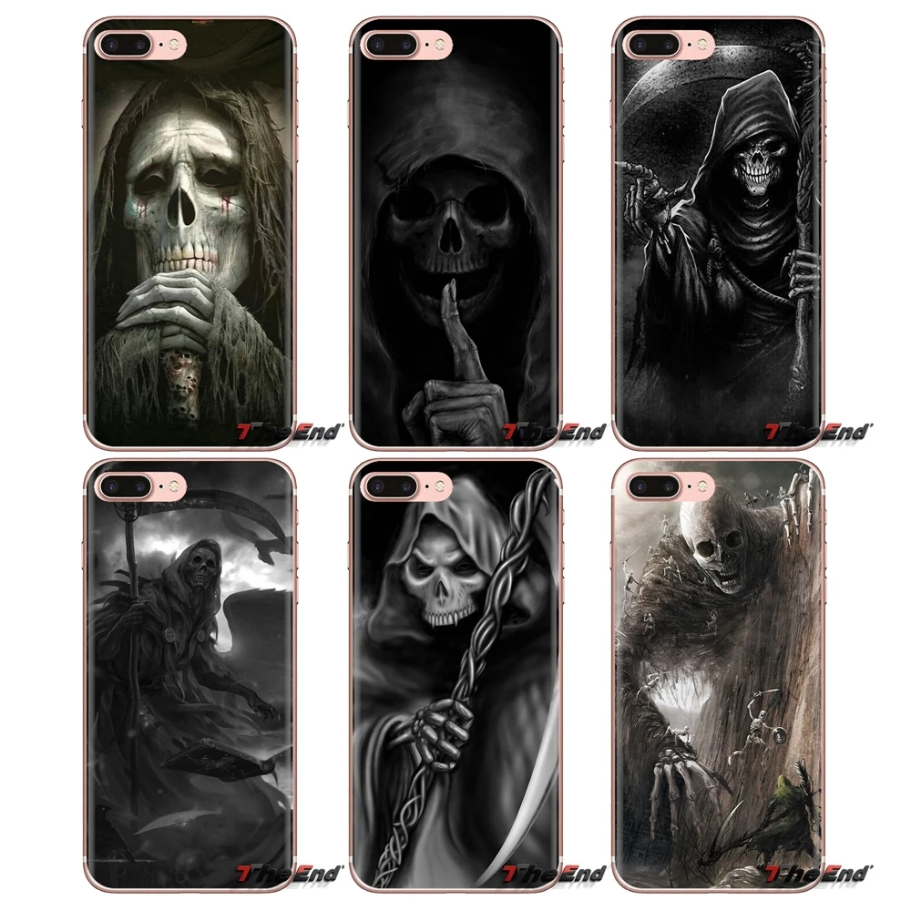 

For Samsung Galaxy J1 J2 J3 J4 J5 J6 J7 J8 Plus 2018 Prime 2015 2016 2017 Grim Reaper Skull Skeleton TPU Transparent Cases Cover