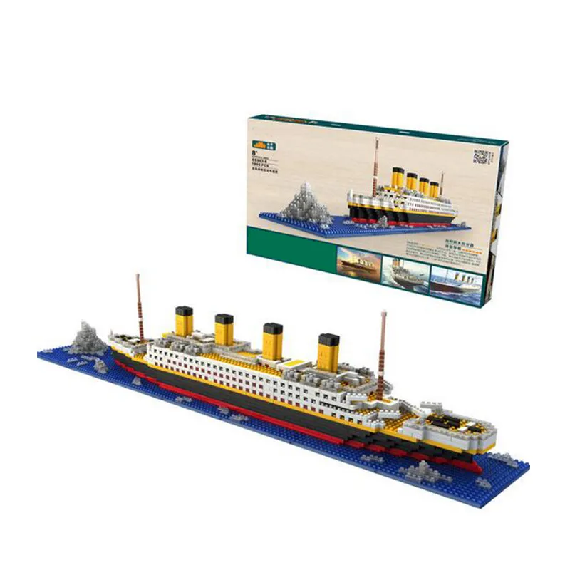 

1860 pcs Titanic Blocks Diamond Building Blocks Legoings city titanic RMS Boat Ship sets model DIY Educational toys for children
